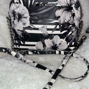 Steve Madden Black and White Floral Crossbody Bag